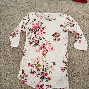 Planet Motherhood Floral Print Top - Pink and Green